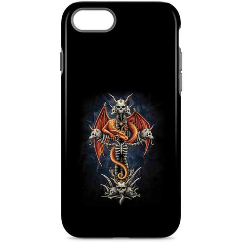 Gothic Dragon & Skull Cross by Sarah Richter iPhone Cases